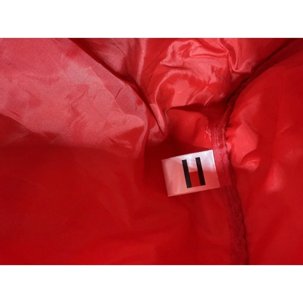Vintage Tommy Hilfiger Red Tote Duffle Bag houndstooth Straps 90s Fashion‎